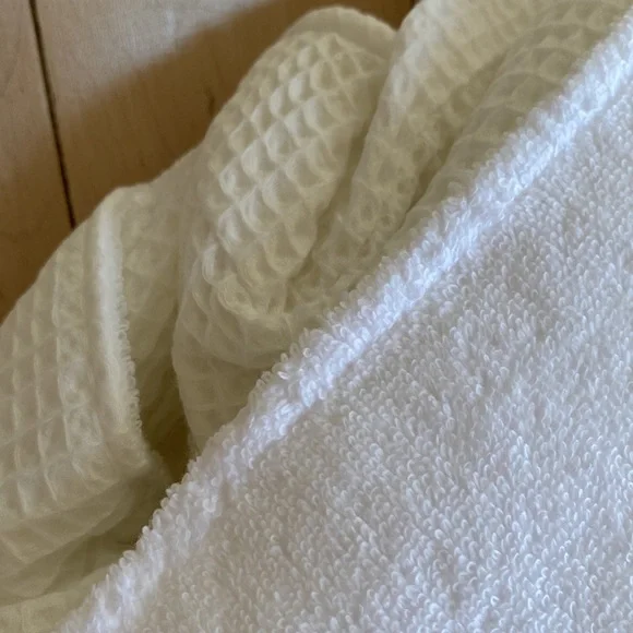 Pottery Barn waffle weave resort cotton terry bathrobe “R P”
